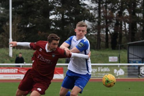 Bognors Ed Sanders (L) and Enfields Joe Payne