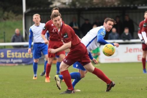 Bognors Keaton Wood (L) and Enfields Matt Johnson