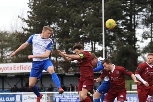 Enfields Joe Payne heads narrowly wide