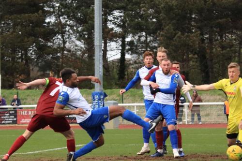 Enfields Kezie Ibe shoots just wide