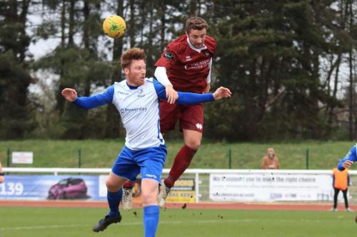Enfields Marc Weatherstone (L) and Bognors Ed Sanders