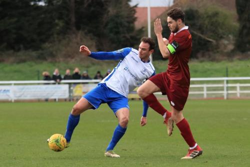 Enfields Matt Johnson (L) and Bognors Harvey Whyte