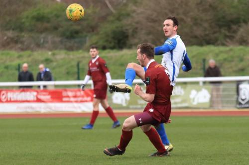 Enfields Matt Johnson (white) and Bognors Keaton Wood