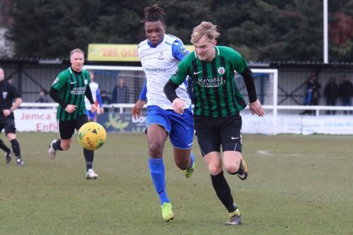 Enfields Karl Oliyide  (L) and Burgess Hills James Richmond