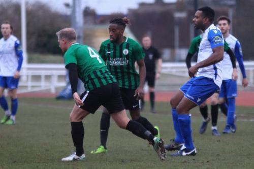 Enfields Kezie Ibe and Burgess Hills Steve Sargent(4) and Boris Kipeya-Bonno