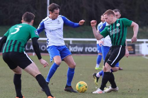 Enfields Sam Youngs and Burgess Hills Pat Harding (R) and Tom Cadman