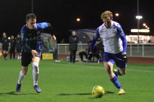 Burgess Hills Charlie Bennett (L) and Enfields Aaron Greene