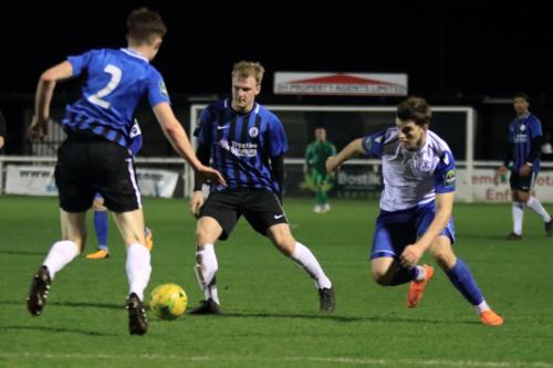 Burgess Hills Josh Tuck (2) and Daniel Choules and Enfields Josh Davison