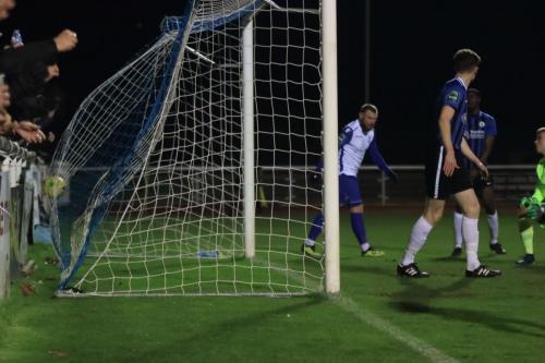 Josh Davison (out of shot) puts Enfield 1-0 up