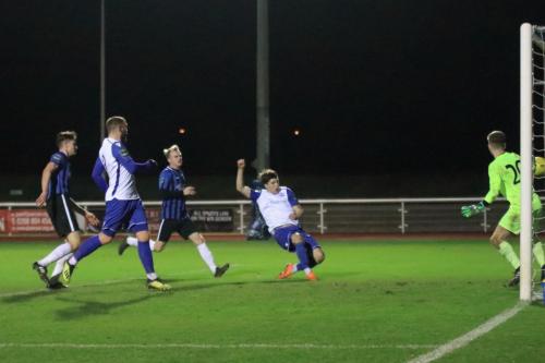 Josh Davison scores his, and Enfields, second goal