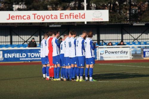 Before the game there was a minutes applause in memory of Enfield supporters Ron Hammans and Malcolm Philpott