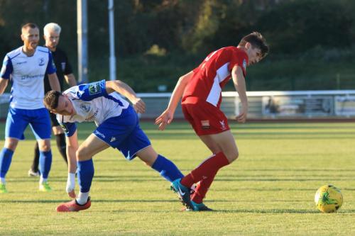 Enfields Brandon Adams (L) and Whitehawks Harry Shooman