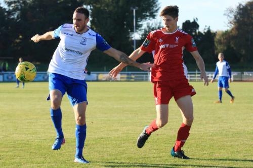 Enfields Matt Johnson (L) and Whitehawks Harry Shooman