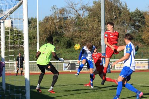 Mickey Parcell heads the opening goal