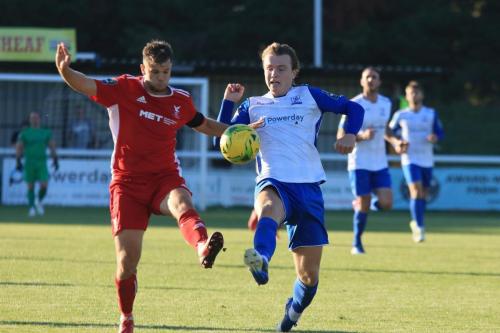 Whitehawks Henry Muggeridge (L) and Enfields Mickey Parcell