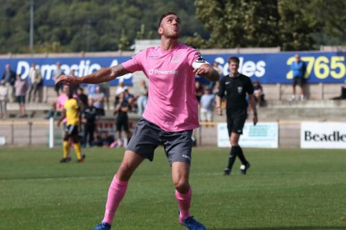 Enfields Matt Johnson lines up a scissor kick
