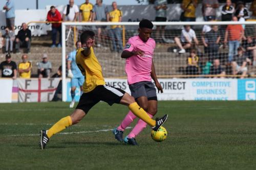 Folkestones Ian Draycott (L) and Enfields Rian McLean