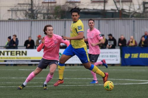 Enfields Mickey Parcell (L) and Matt Johnson and Haringeys  Coby Rowe