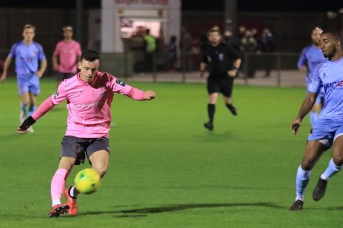 Enfields Brandon Adams shoots but hits the bar