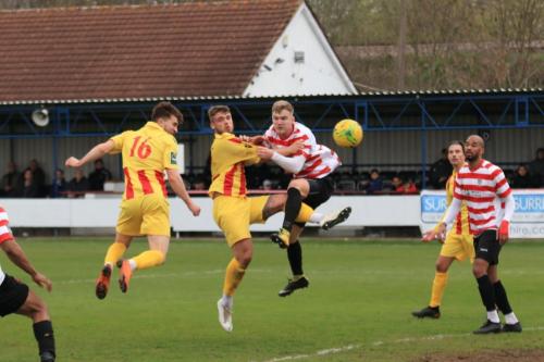 Enfields Bilal Sayoud (16) heads towards goal
