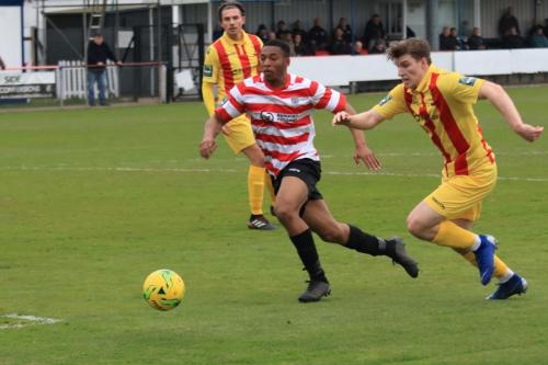 Enfields Josh Davison (R) and Kingstonians Jonathan Muleba