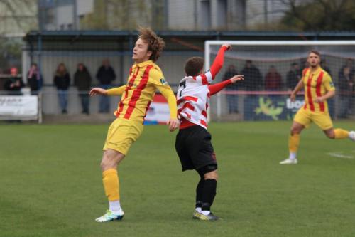 Enfields Mickey Parcell (L) and Kingstonians Chace Jacquart