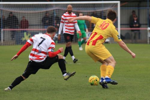 Kingstonians Chace Jacquart (L) and Enfields Josh Davison