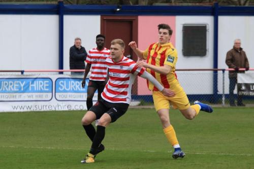 Kingstonians James Richmond (L) and Enfields Josh Davison
