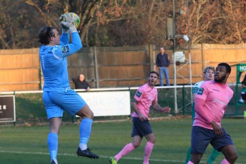 Enfields Joe Wright collects a cross