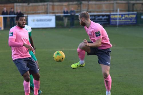 Enfields Taofiq Olomowewe (L) and Sam Hatton