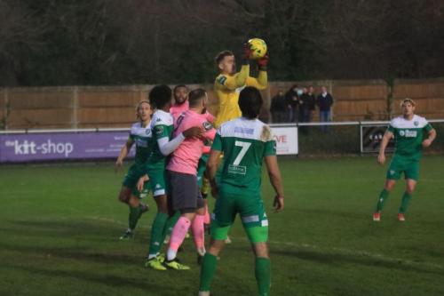 Leatherheads Zaki Oualah collects a cross