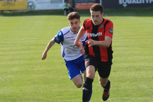 Enfields Bilal Sayoud (L) and Lewes Steve Brinkhurst