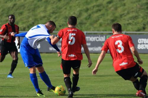 Enfields Billy Bricknell scores the first of his two goals