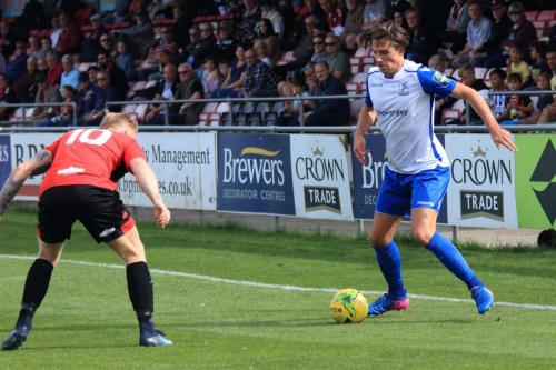 Lewes Luke Blewden (L) and Enfields Sam Youngs