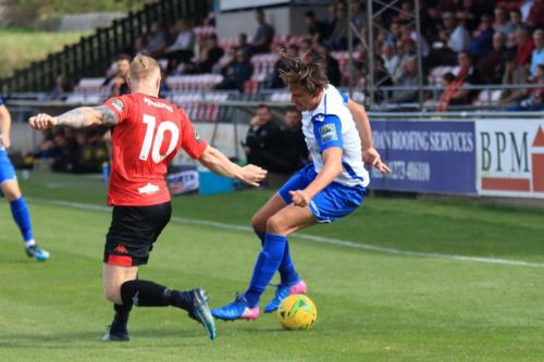 Lewes Luke Blewden (L) and Enfields Sam Youngsx