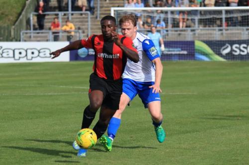 Lewes Michael Dome-Bemwin (L) and Enfields Aaron Greene