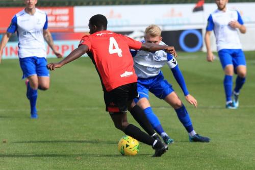 Lewes Omarr Lawson (4) and Enfields Ryan Blackman