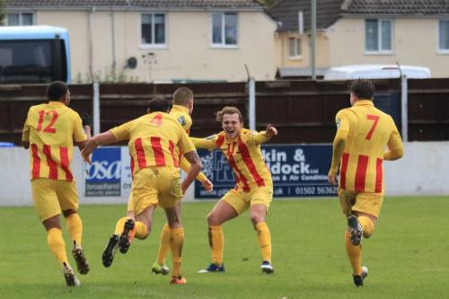 Enfield celebrate the winning goal