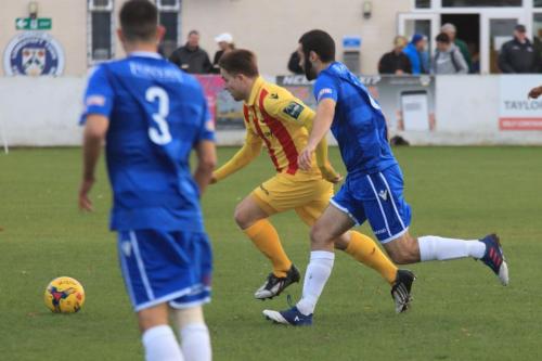 Enfields Lewis Taaffe and Lowestofts Matt Brown (3) and Connor Deeks