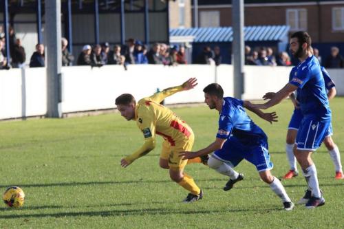 Enfields Lewis Taaffe and Lowestofts Matt Brown and Connor Deeks (R)