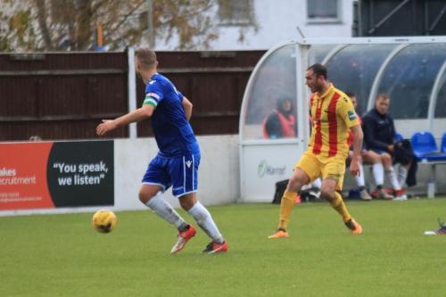 Enfields Matt Johnson (R) and Lowestofts Rossi Jarvis