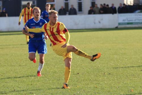 Enfields Ryan Blackman (R) and Lowestofts Robert Eagle