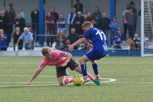 Enfields Aaron Greene (L) and Margates Chris Barnard