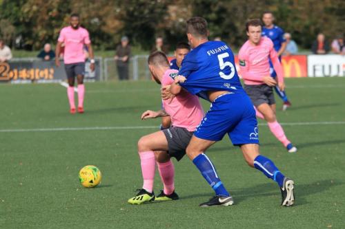 Enfields Billy Bricknell (L) and Margates Liam Friend
