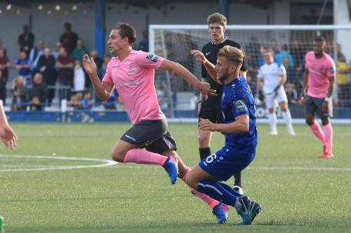 Enfields Sam Youngs (L) and Margates Ben Swift