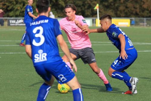 Enfields Sam Youngs and Margates Jordy Robins (R) and Tom Mills