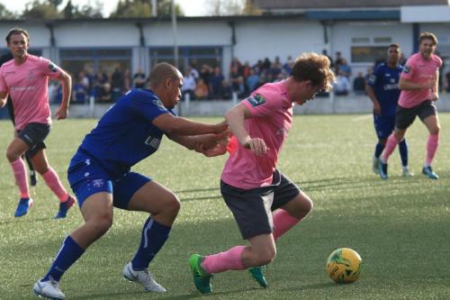 Margates Tom Wynter (L) and Enfields Aaron Greenex