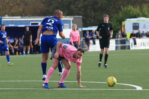 Margates Tom Wynter (L) and Enfields Matt Johnson