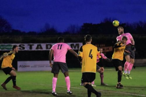 Enfields Sam Hatton heads just over