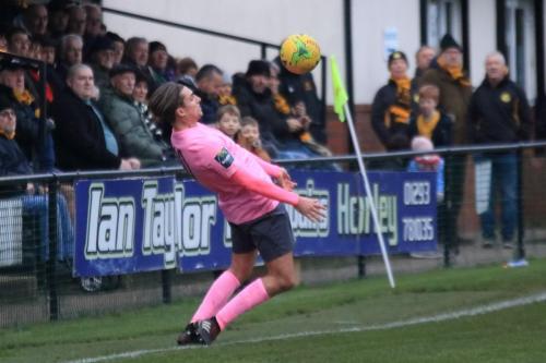 Enfields Sam Young keeps the ball in play